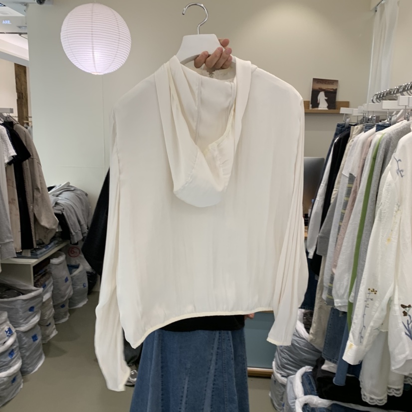 ARE韓國直郵女裝新品人氣休閑推薦熱賣職業時尚夾克兜帽緞面ARE YOU/ARE夾克