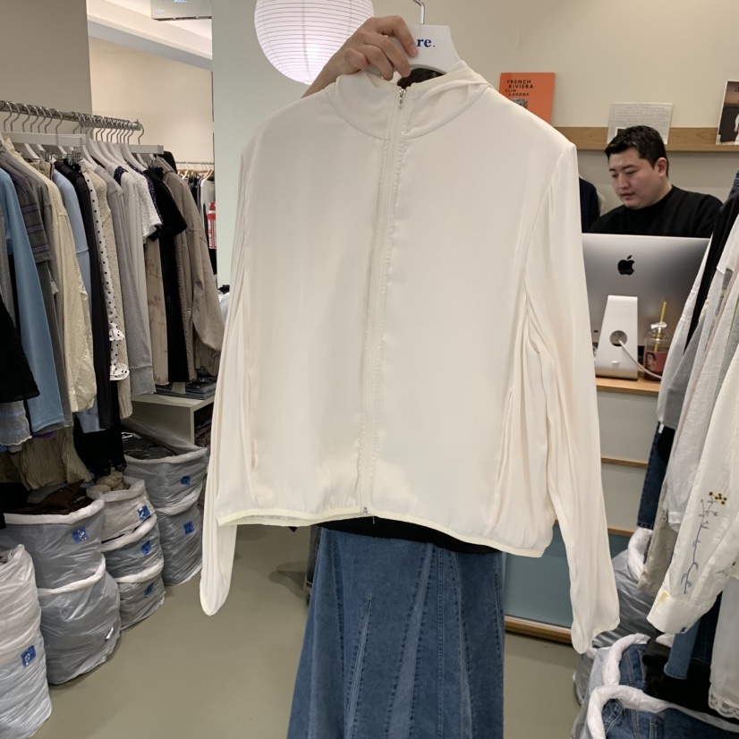 ARE韓國直郵女裝新品人氣休閑推薦熱賣職業時尚夾克兜帽緞面ARE YOU/ARE夾克圖色1