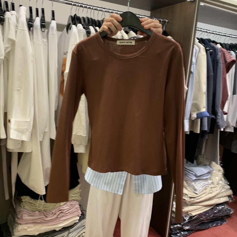 PEANUT BUTTER東大門實拍女士新品熱賣26春夏推薦長袖T恤PEANUT BUTTER長袖T恤圖色3