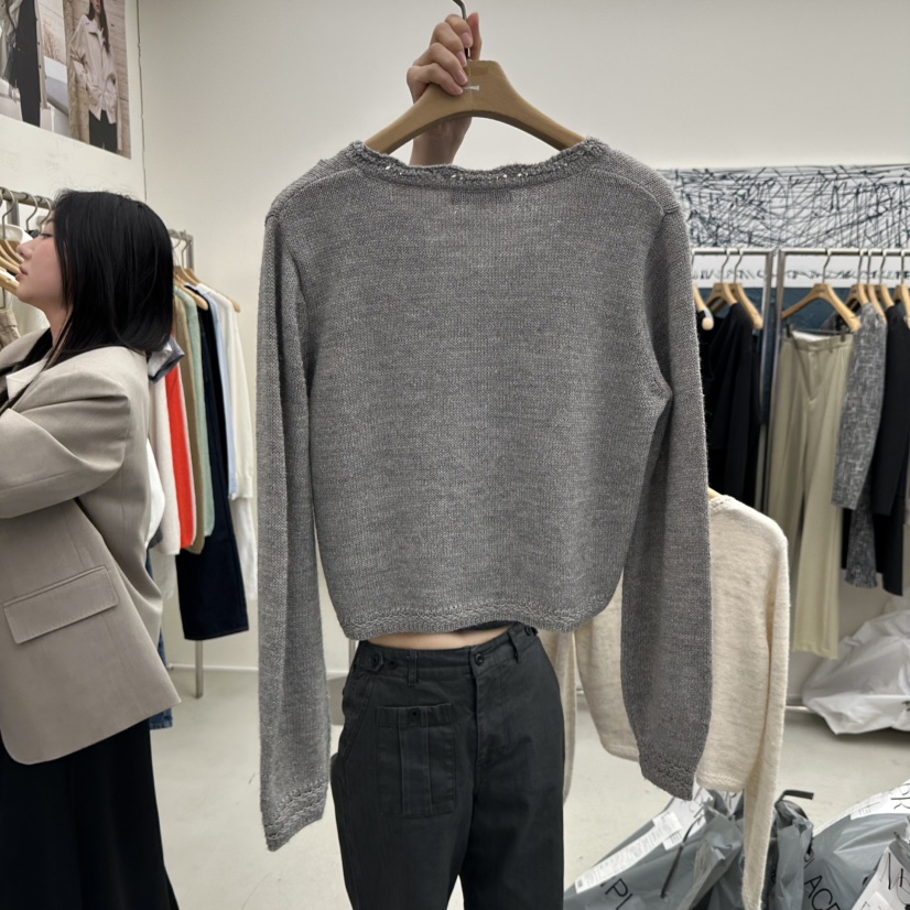 MER韓國直郵女裝新款26春夏人氣職業真品推薦熱賣時尚針織衫MER/ANGELO BIANCO針織衫