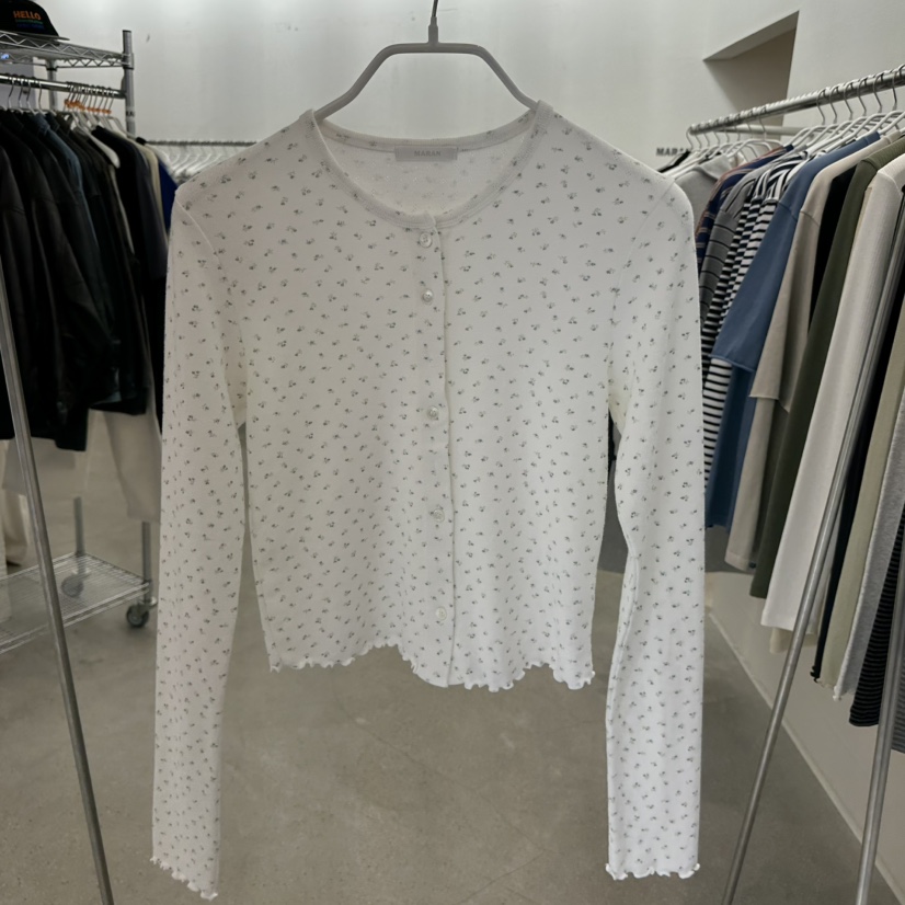 MARAN-P東大門代購女裝新品推薦真品職業長袖T恤開衫羅紋MARAN長袖T恤圖色1白色