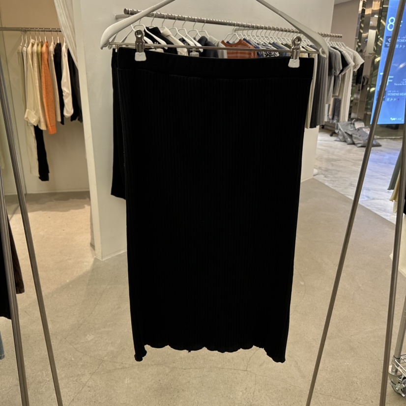 MARAN-P東大門代購女裝新品真品休閑人氣26春夏長裙羅紋MARAN長裙圖色2黑色