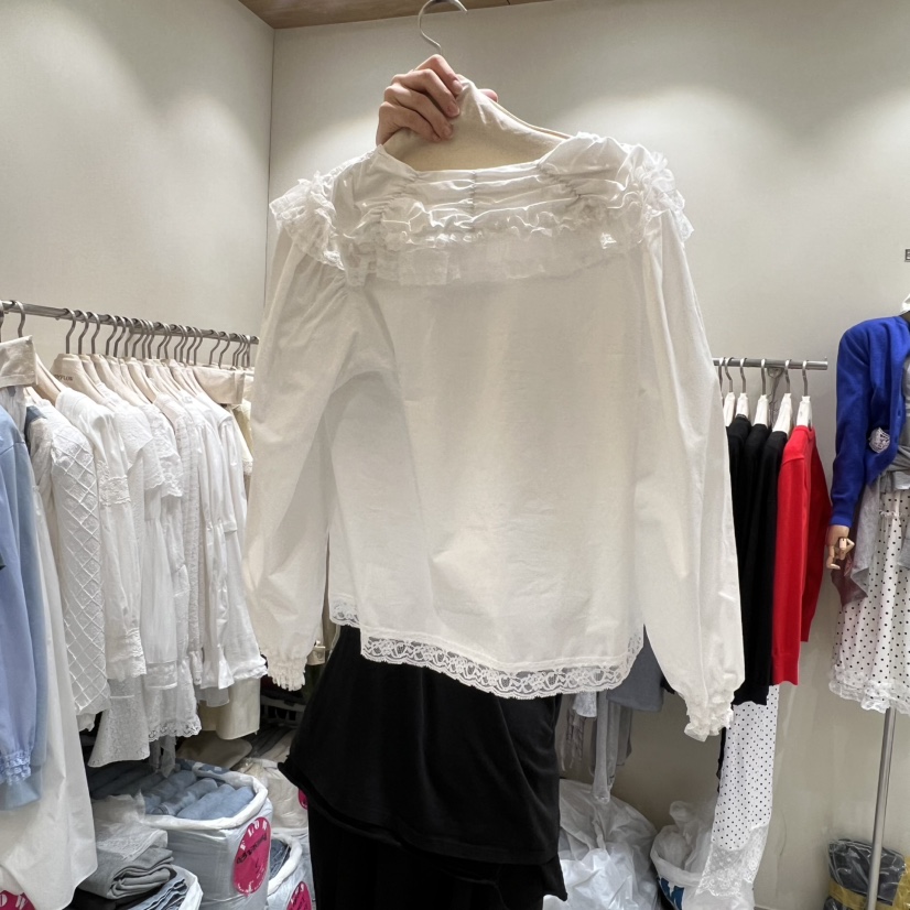 BY FLOW東大門實拍女士新款真品26春夏休閑推薦襯衫蕾絲衫BY FLOW襯衫/蕾絲衫