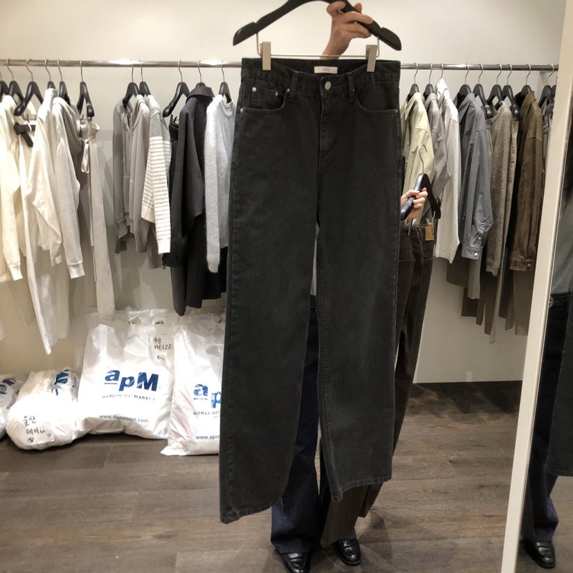 OURIN/THIS IS韓國代購女士新品26春夏職業牛仔褲不含腰帶OURIN/THIS IS牛仔褲圖色1