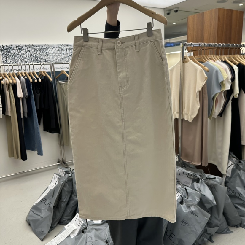 MER韓國代購女士新款26春夏人氣休閑真品熱賣推薦職業長裙MER/ANGELO BIANCO長裙圖色1