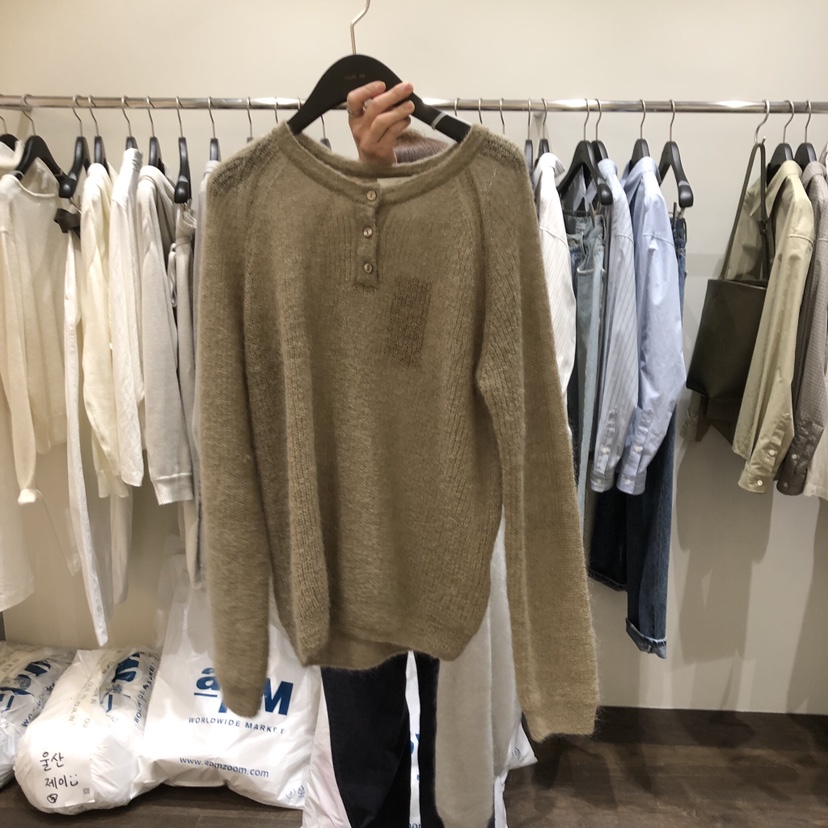 OURIN/THIS IS東大門實拍女士新品熱賣針織衫不含內搭紐扣OURIN/THIS IS針織衫圖色3