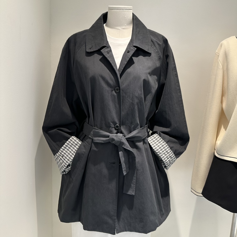 MER韓國代購女裝新品人氣26春季熱賣推薦時尚長款風衣含腰帶MER/ANGELO BIANCO長款風衣圖色2