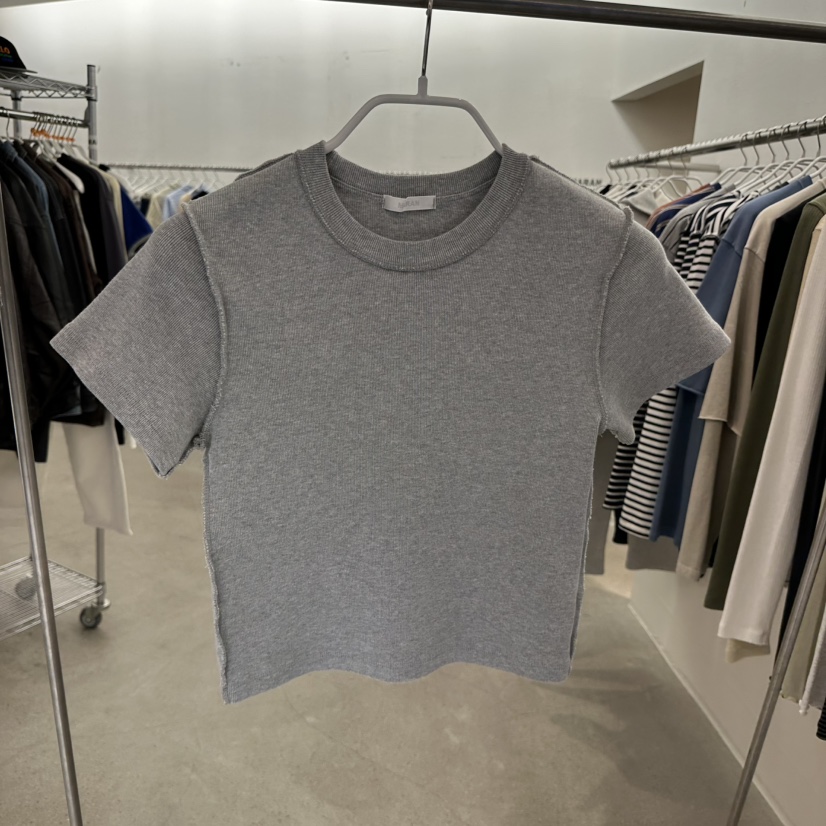 MARAN-P東大門實拍女士新款推薦人氣熱賣休閑職業T恤羅紋MARANT恤圖色2