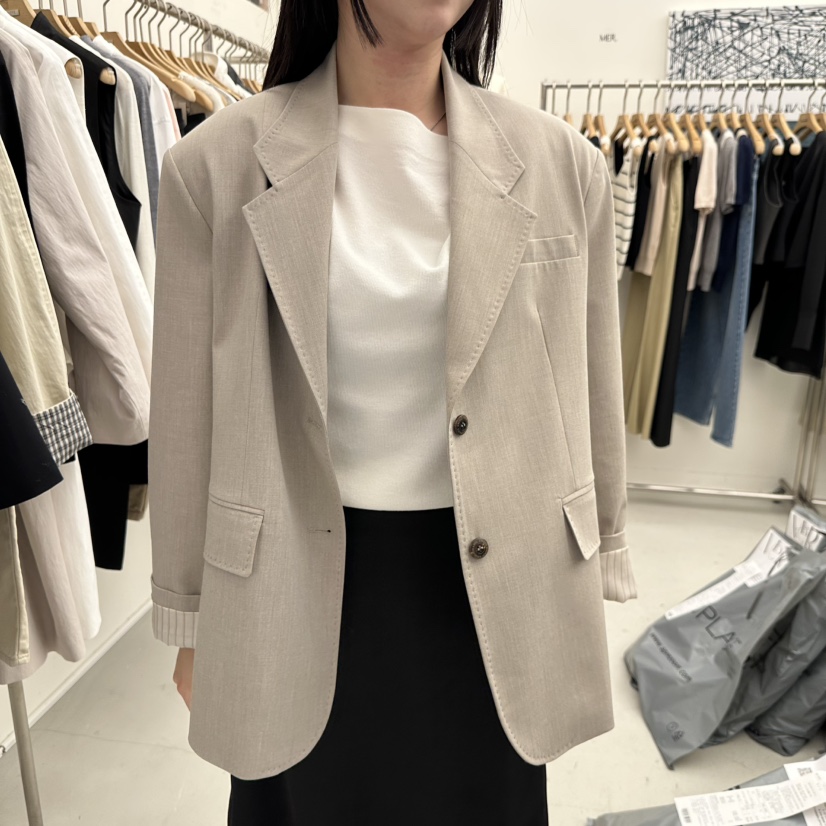 MER韓國直郵女裝新品職業推薦休閑時尚熱賣人氣26春季夾克MER/ANGELO BIANCO夾克圖色1