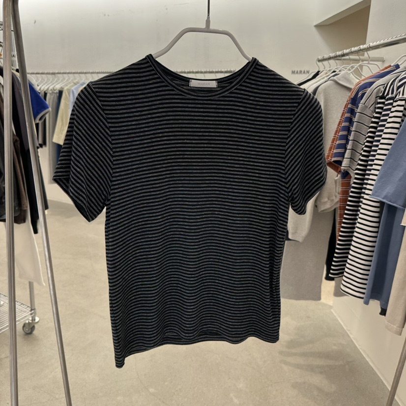 MARAN-P韓國直郵女裝新款人氣休閑推薦熱賣時尚T恤條紋羅紋MARANT恤圖色4