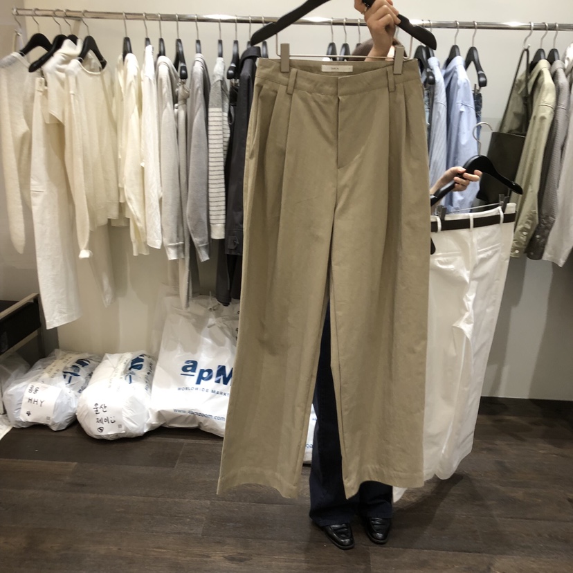 OURIN/THIS IS東大門實拍女士新款熱賣26春季休閑褲不含腰帶OURIN/THIS IS休閑褲圖色2