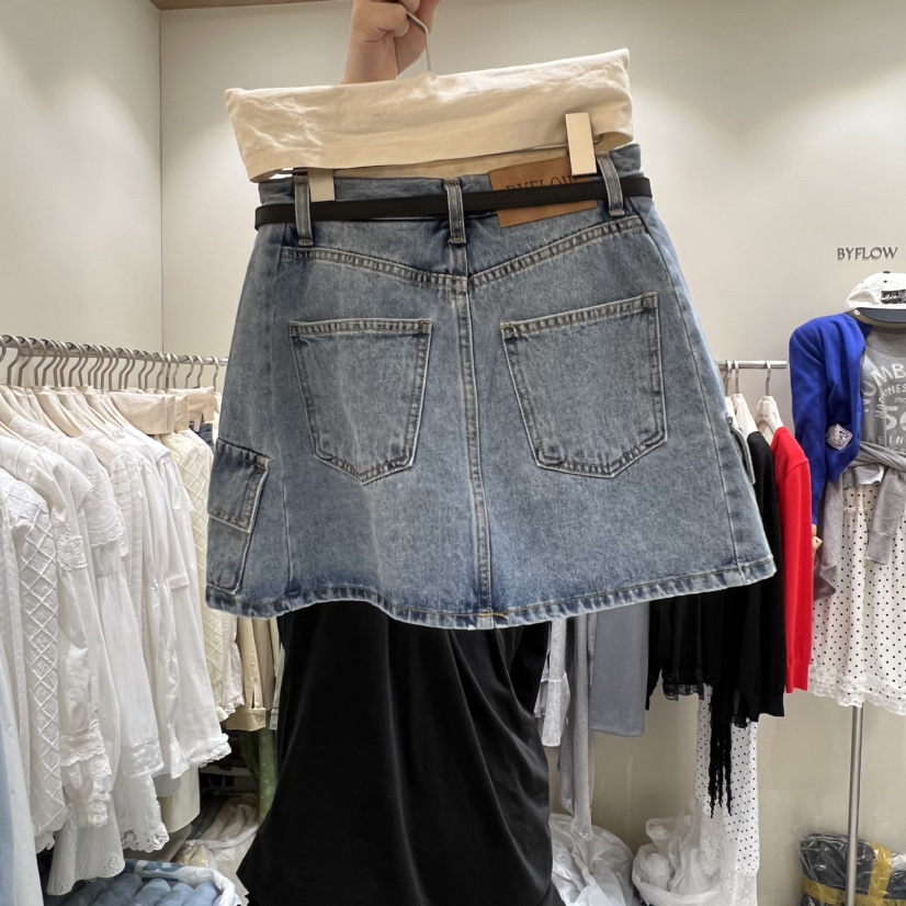 BY FLOW東大門直郵女士新款26春季休閑短裙包含腰帶工裝BY FLOW短裙