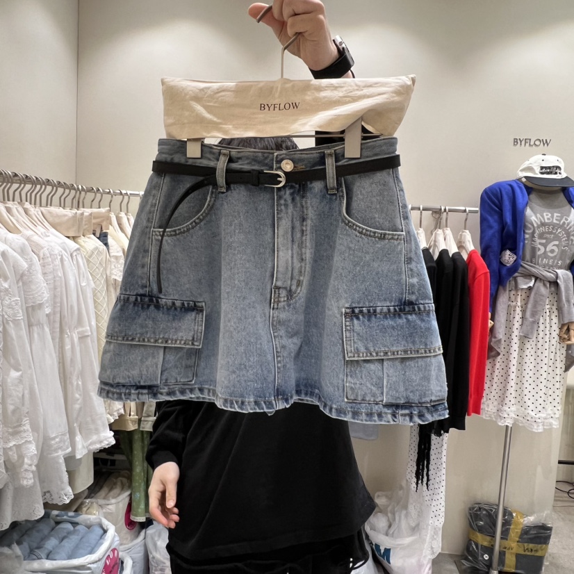 BY FLOW東大門直郵女士新款26春季休閑短裙包含腰帶工裝BY FLOW短裙圖色1