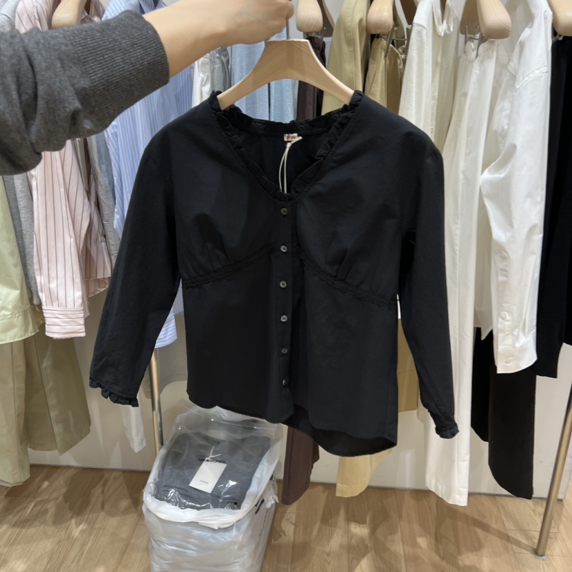 HAUS-A韓國代購女士新品推薦職業26春季時尚休閑襯衫蕾絲衫HAUSWOMEN襯衫/蕾絲衫圖色1