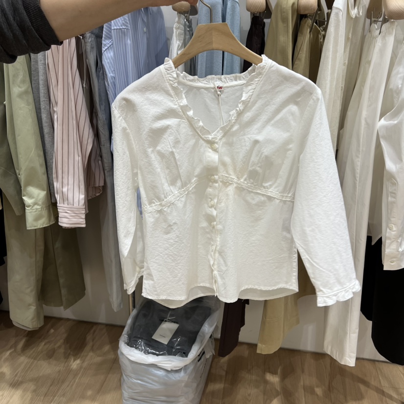 HAUS-A韓國代購女士新品推薦職業26春季時尚休閑襯衫蕾絲衫HAUSWOMEN襯衫/蕾絲衫圖色2