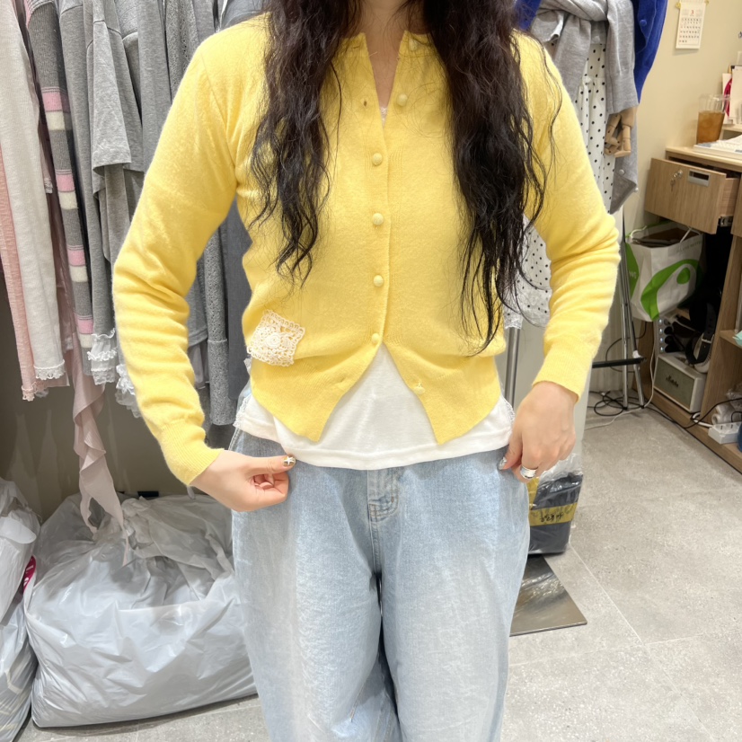 BY FLOW東大門直郵女士新款休閑熱賣時尚26春季針織衫蕾絲BY FLOW針織衫圖色1