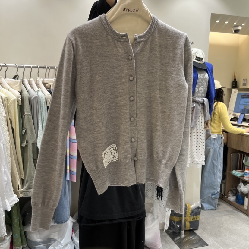 BY FLOW東大門直郵女士新款休閑熱賣時尚26春季針織衫蕾絲BY FLOW針織衫圖色4