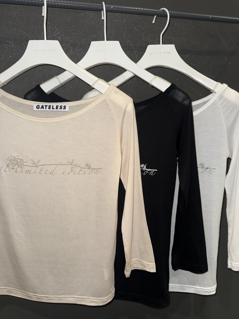 GATELESS東大門實拍女士新款26春季人氣休閑推薦長袖T恤透明GATELESS長袖T恤