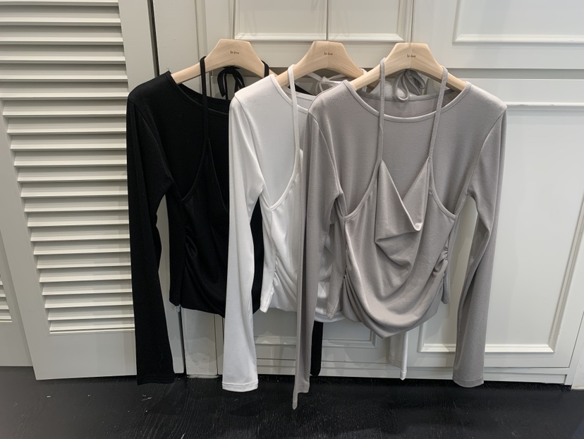 LE OVE/VERDI東大門代購女裝新款休閑推薦長袖T恤假兩件LE OVE/VERDI長袖T恤