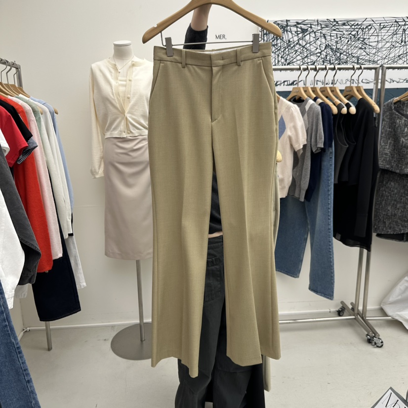 MER東大門代購女裝新款推薦人氣職業休閑時尚熱賣26春季休閑褲MER/ANGELO BIANCO休閑褲圖色1深米色
