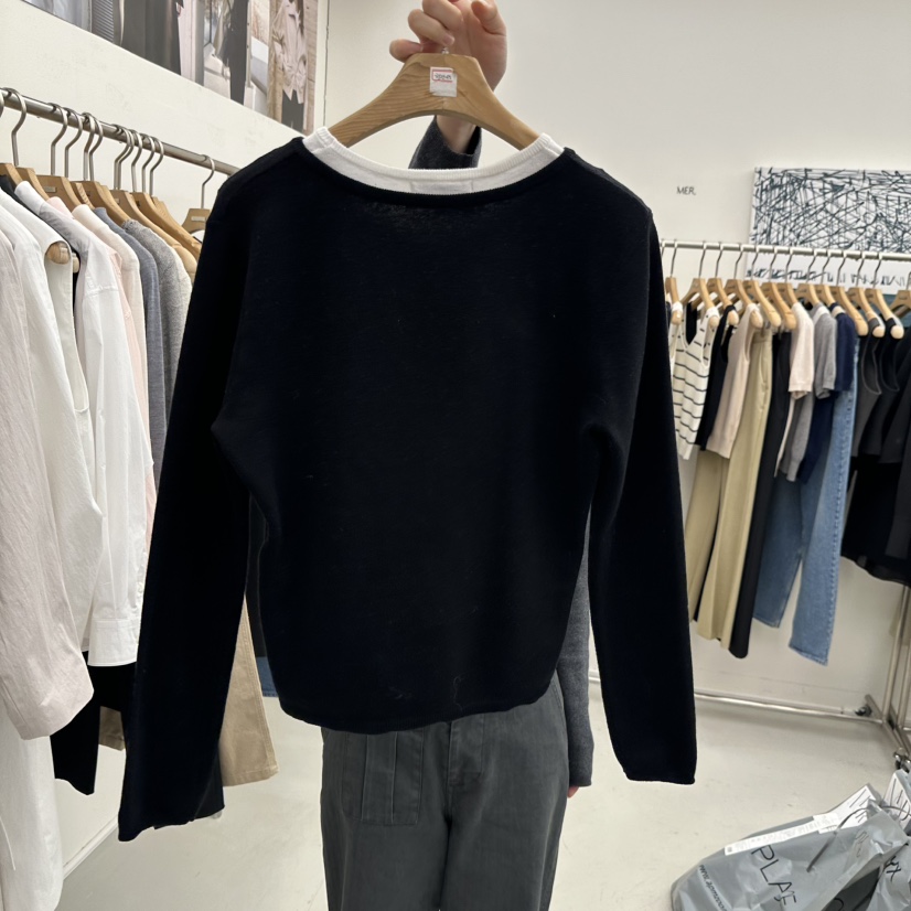 MER東大門代購女士新品職業人氣熱賣推薦26春季休閑針織衫MER/ANGELO BIANCO針織衫