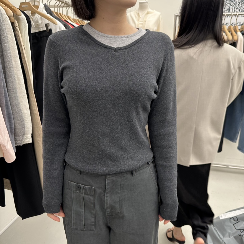 MER東大門代購女士新品職業人氣熱賣推薦26春季休閑針織衫MER/ANGELO BIANCO針織衫圖色1