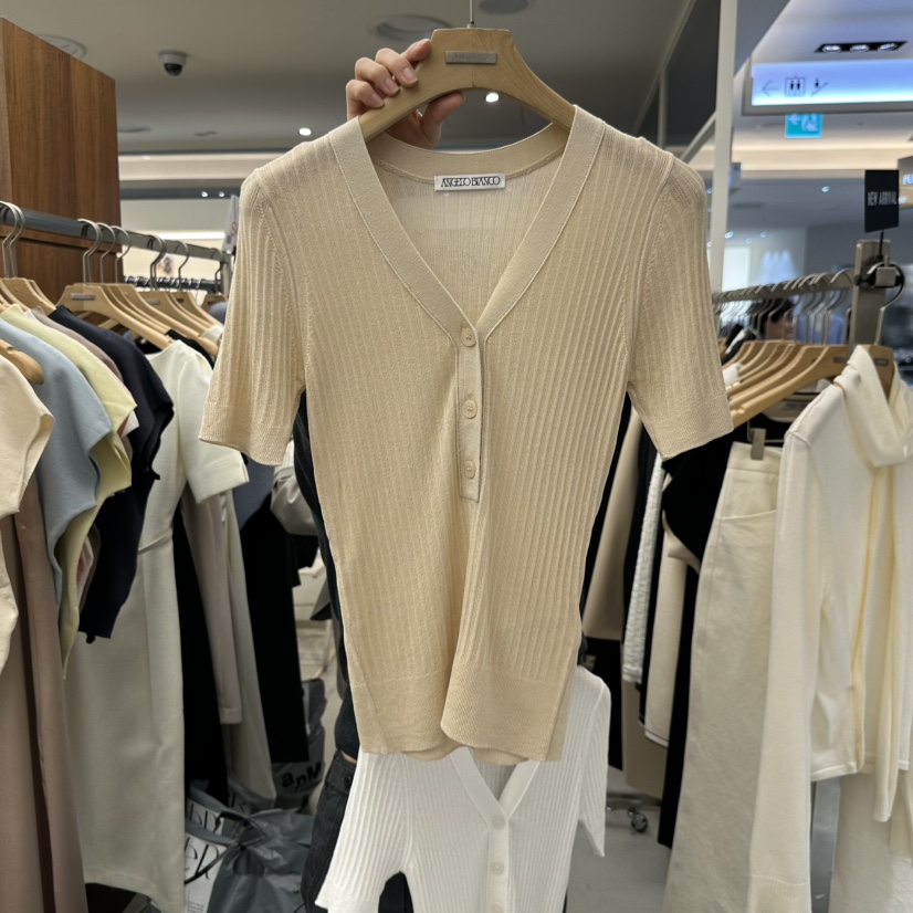 MER東大門直郵女士新品推薦26春季人氣時尚熱賣針織衫V領MER/ANGELO BIANCO針織衫圖色1