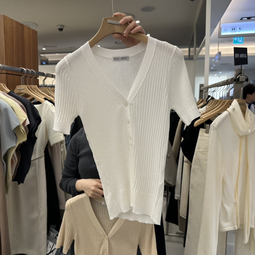 MER東大門直郵女士新品推薦26春季人氣時尚熱賣針織衫V領MER/ANGELO BIANCO針織衫圖色2