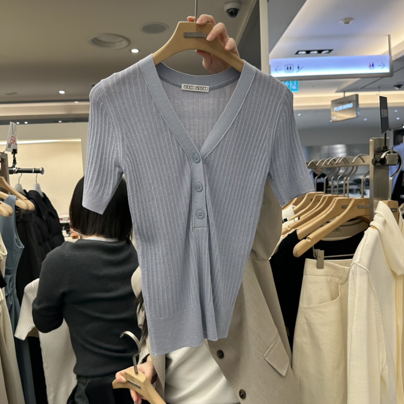 MER東大門直郵女士新品推薦26春季人氣時尚熱賣針織衫V領MER/ANGELO BIANCO針織衫圖色3