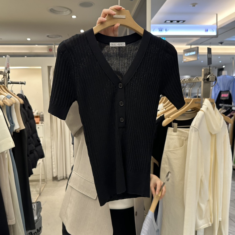 MER東大門直郵女士新品推薦26春季人氣時尚熱賣針織衫V領MER/ANGELO BIANCO針織衫圖色4