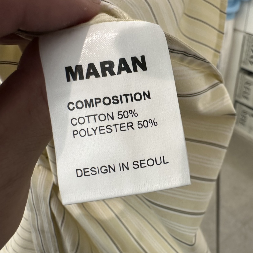 MARAN-P東大門直郵女裝新款時尚推薦襯衫蕾絲衫寬松條紋MARAN襯衫/蕾絲衫