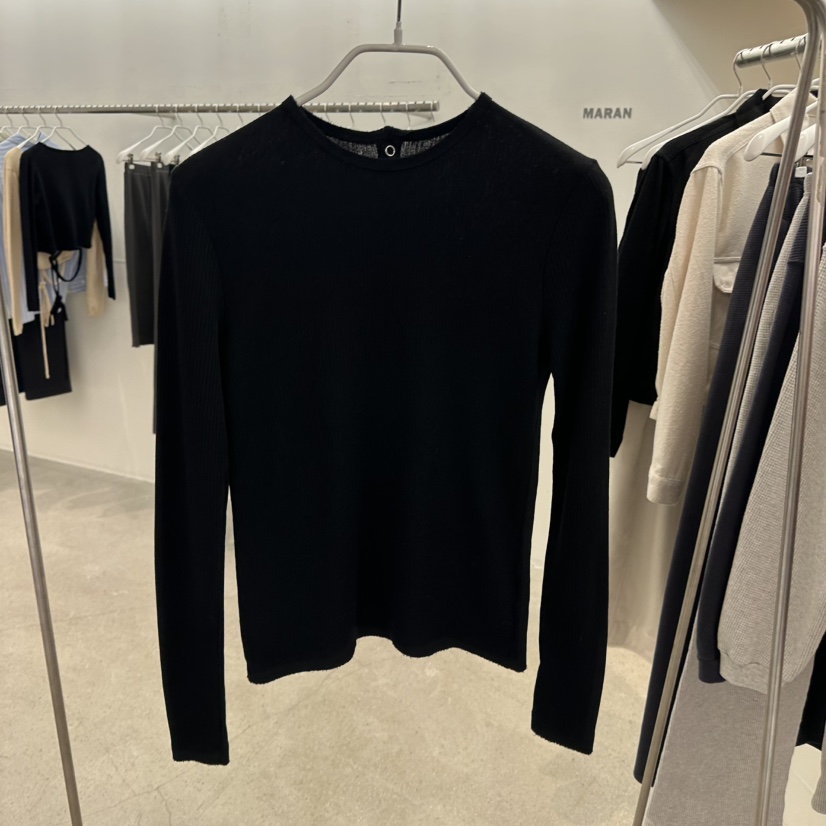 MARAN-P東大門直郵女裝新款熱賣時尚人氣長袖T恤紐扣羅紋MARAN長袖T恤圖色2