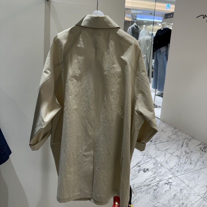 LOW MOMENT韓國直郵女裝新款推薦休閑熱賣職業26春季長款風衣LOW MOMENT長款風衣