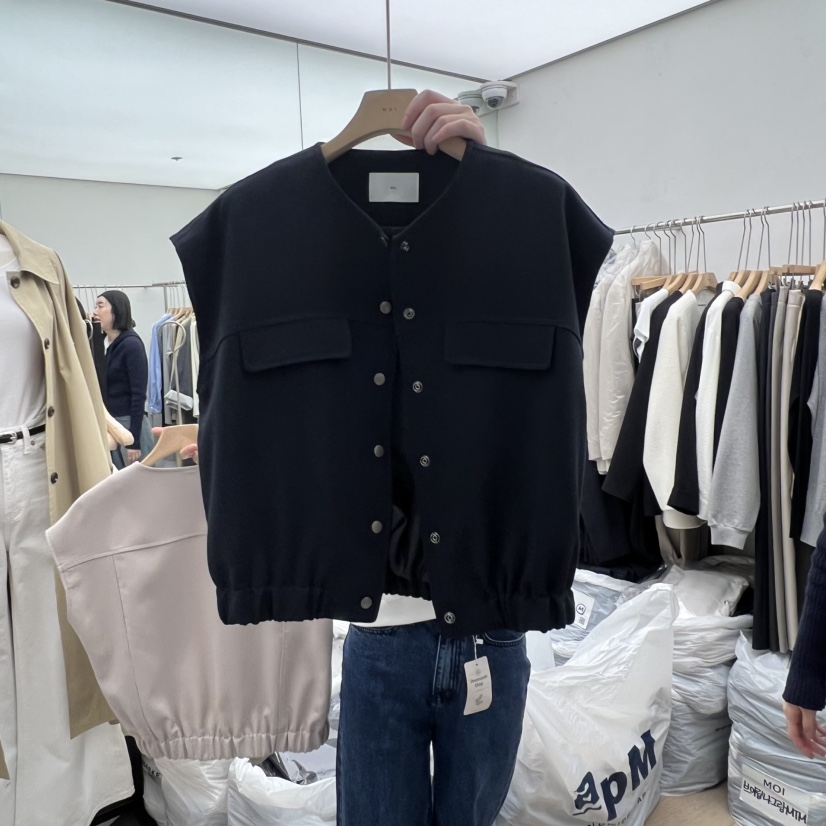 MOI-A東大門代購女士新品職業推薦人氣休閑時尚馬甲口袋MOI-A馬甲圖色2