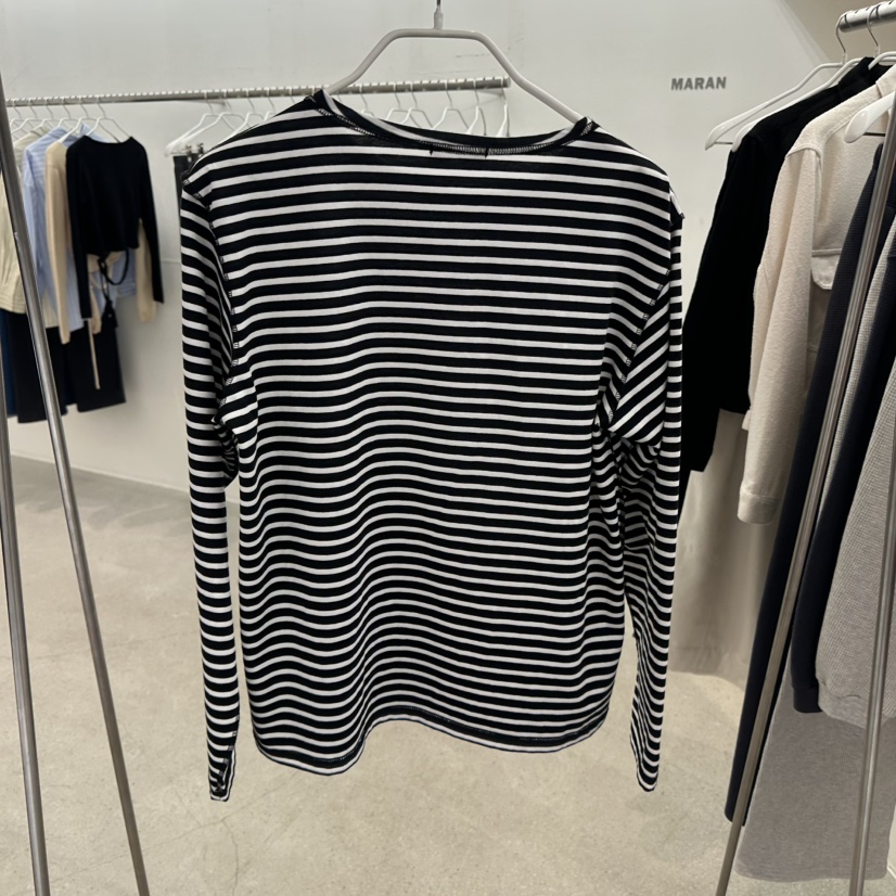 MARAN-P韓國直郵女裝新品26春季推薦職業熱賣長袖T恤條紋MARAN長袖T恤