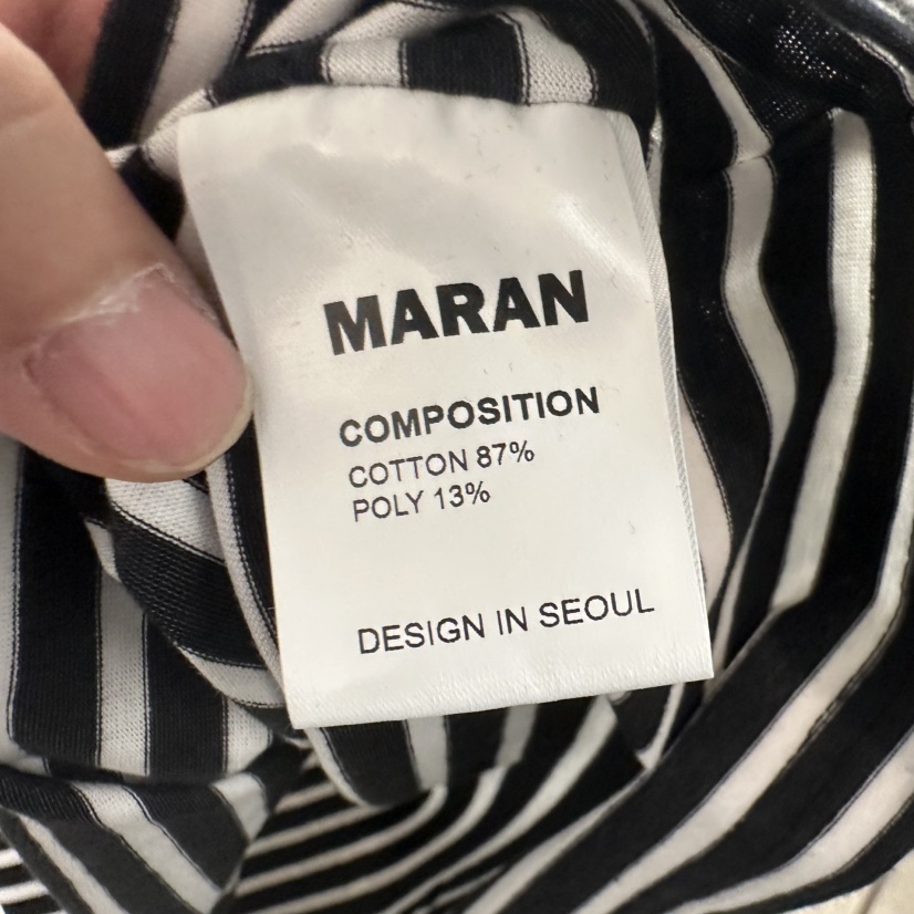 MARAN-P韓國直郵女裝新品26春季推薦職業熱賣長袖T恤條紋MARAN長袖T恤