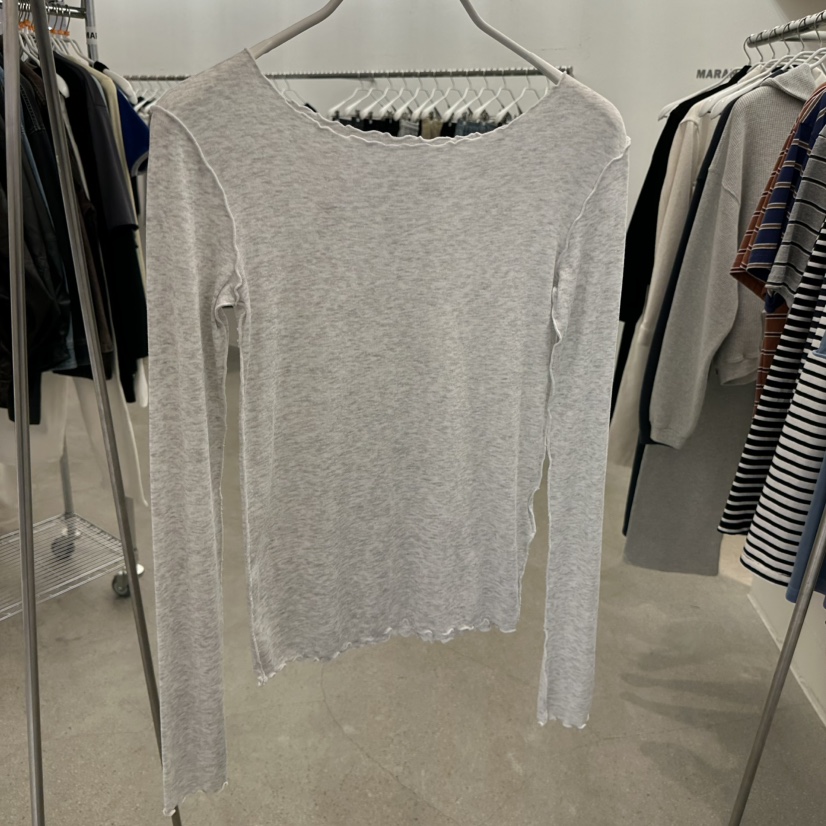 MARAN-P韓國代購女裝新款26春季熱賣職業時尚長袖T恤羅紋MARAN長袖T恤圖色1