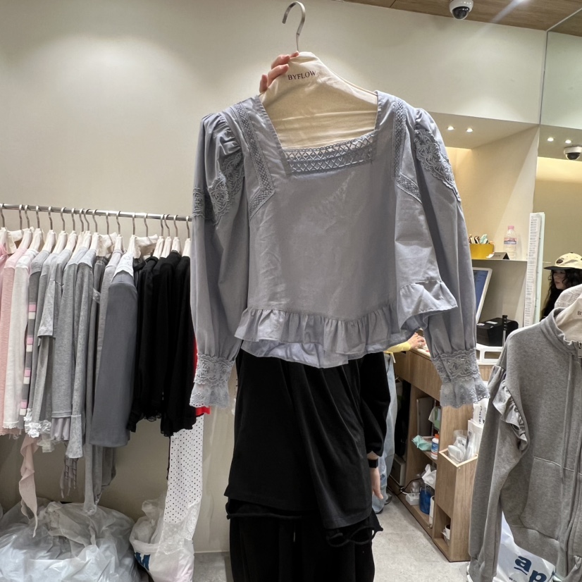 BY FLOW東大門代購女士新品熱賣26春季推薦職業襯衫蕾絲衫BY FLOW襯衫/蕾絲衫圖色2