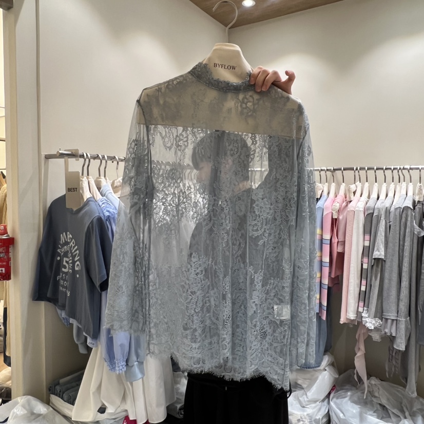 BY FLOW韓國代購女士新品時尚人氣26春季推薦襯衫蕾絲衫BY FLOW襯衫/蕾絲衫圖色1