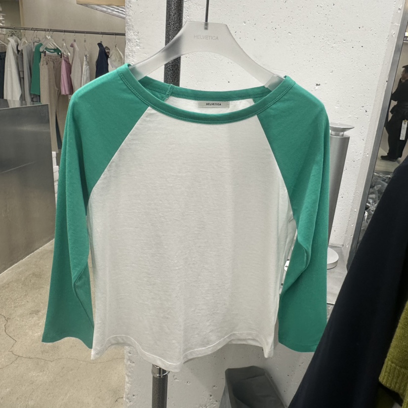 HELVETICA東大門代購女裝新款熱賣職業休閑長袖T恤插肩袖HELVETICA長袖T恤圖色2