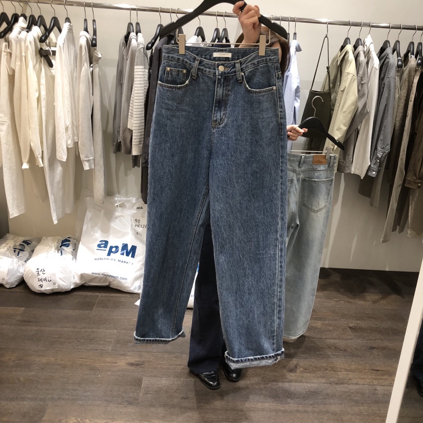 OURIN/THIS IS東大門代購女裝新品休閑26春季職業牛仔褲OURIN/THIS IS牛仔褲圖色2