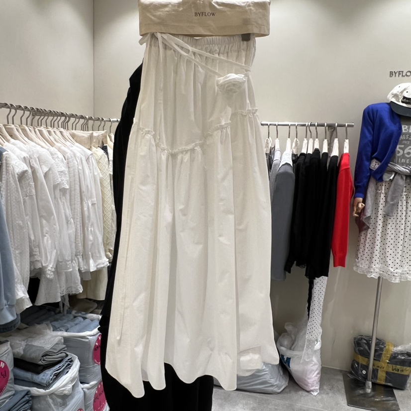 BY FLOW東大門代購女士新品熱賣半身裙中短裙V領寬松長款BY FLOW半身裙/中短裙圖色1