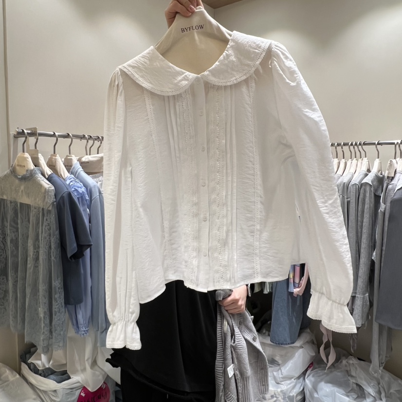 BY FLOW東大門實拍女士新品時尚休閑推薦人氣襯衫蕾絲衫BY FLOW襯衫/蕾絲衫圖色1