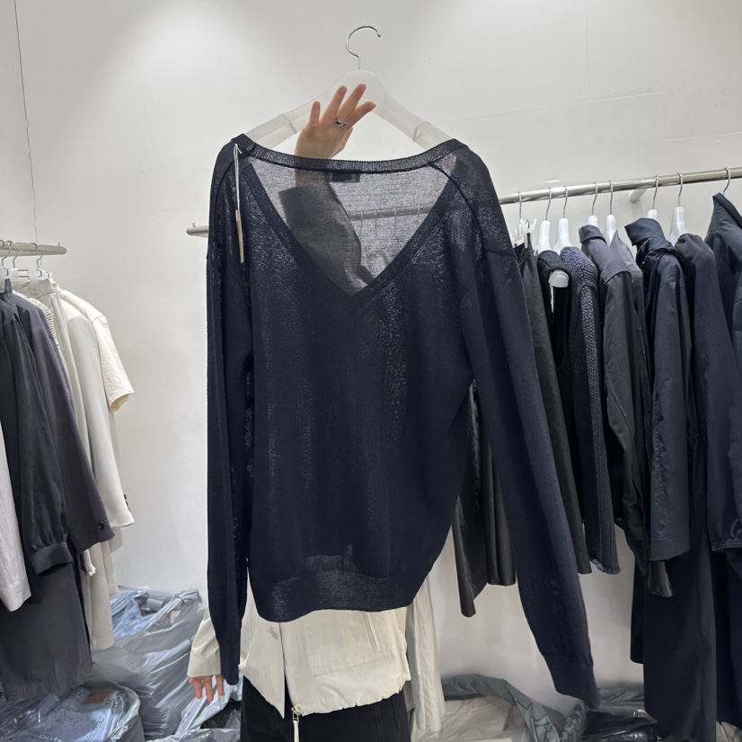 GALLERY-P韓國代購女裝新款人氣熱賣職業26春季針織衫V領亞麻GALLERY-P針織衫