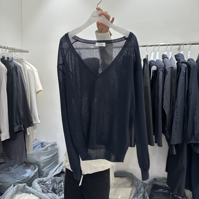 GALLERY-P韓國代購女裝新款人氣熱賣職業26春季針織衫V領亞麻GALLERY-P針織衫圖色3
