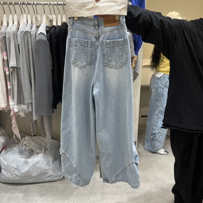 BY FLOW東大門直郵女士新品時尚26春季人氣熱賣牛仔褲工裝BY FLOW牛仔褲