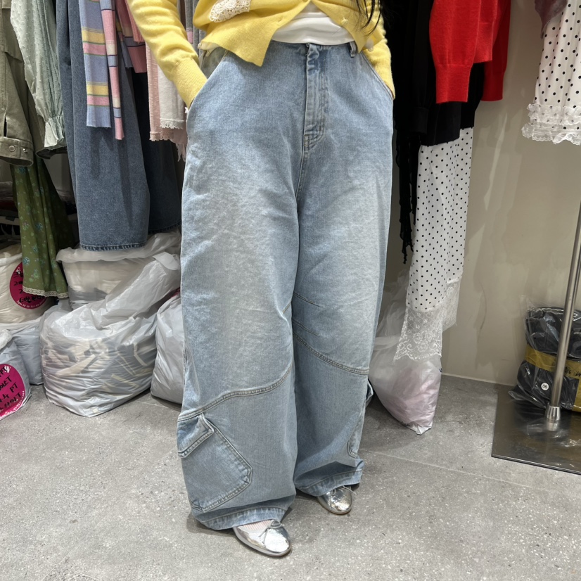 BY FLOW東大門直郵女士新品時尚26春季人氣熱賣牛仔褲工裝BY FLOW牛仔褲圖色1