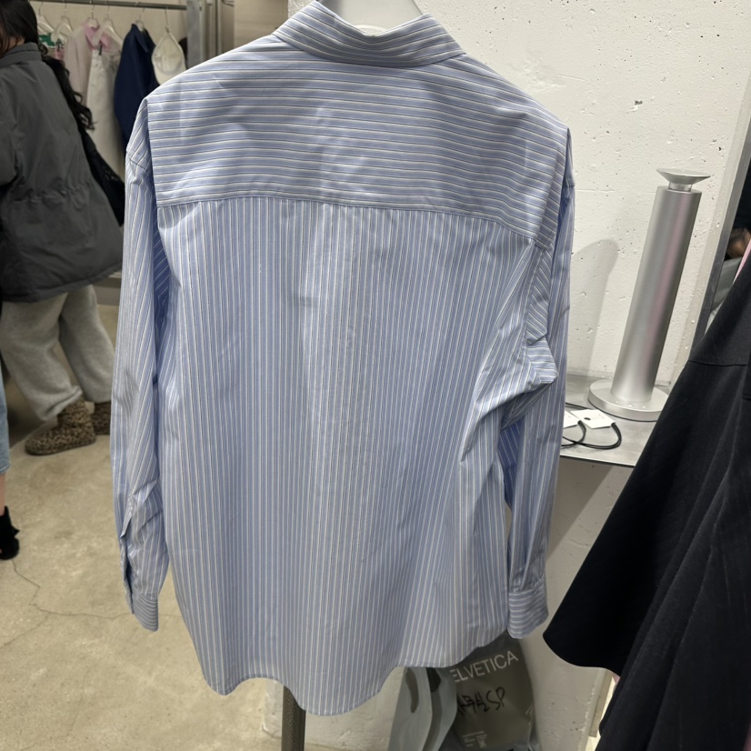 HELVETICA東大門代購女士新款休閑人氣襯衫蕾絲衫含腰繩條紋HELVETICA襯衫/蕾絲衫