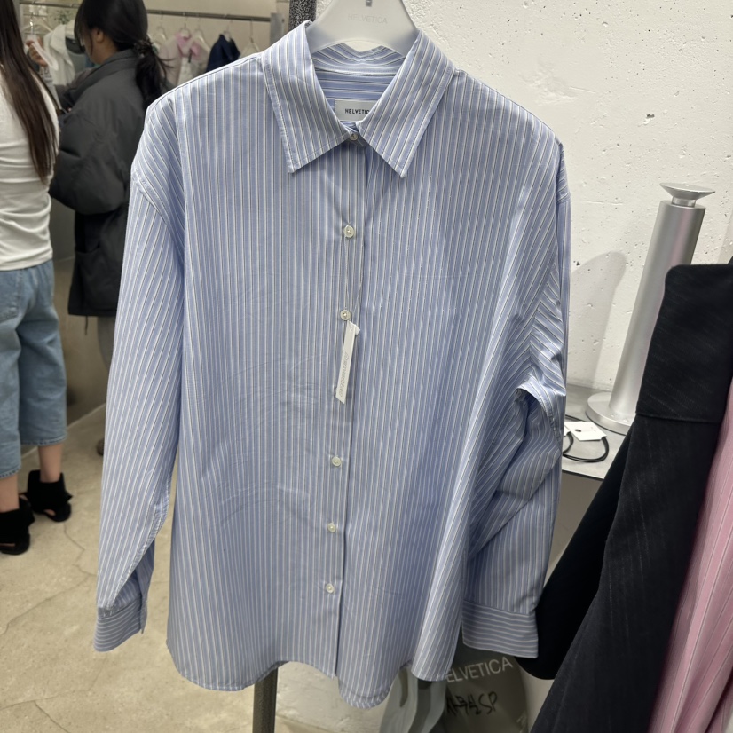 HELVETICA東大門代購女士新款休閑人氣襯衫蕾絲衫含腰繩條紋HELVETICA襯衫/蕾絲衫圖色1