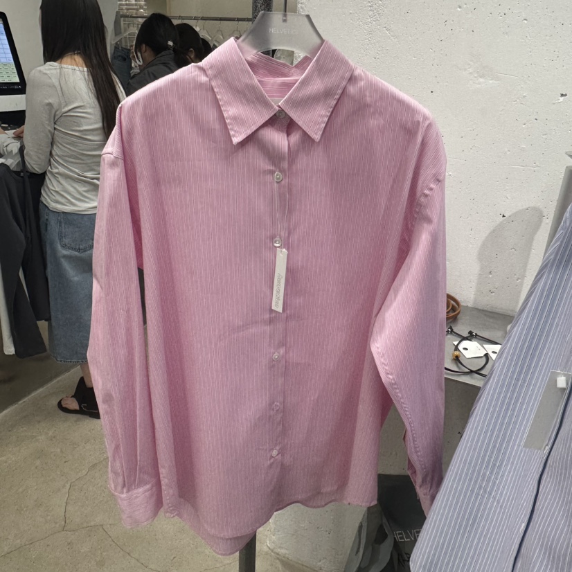 HELVETICA東大門代購女士新款休閑人氣襯衫蕾絲衫含腰繩條紋HELVETICA襯衫/蕾絲衫圖色2